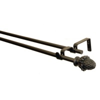 BCL Drapery Hardware 58DCN48B Leaf Curtain Rod Set BCL Drapery Hardware 58DCN48B Leaf Curtain Rod Set