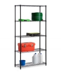 Shelve it-stop dealing with clutter and just put it away! A durable steel frame holds three contemporary grid-patterned adjustable shelves, so you can store and display all types of equipment. Ideal for washrooms, garages or commercial kitchens, this heavy-duty unit can hold up to 200 pounds per shelf for a storage solution that never backs down. Limited lifetime warranty. Shelve it-stop dealing with clutter and just put it away! A durable steel frame holds three contemporary grid-patterned adjustable shelves, so you can store and display all types of equipment. Ideal for washrooms, garages or commercial kitchens, this heavy-duty unit can hold up to 200 pounds per shelf for a storage solution that never backs down. Limited lifetime warranty.