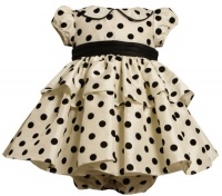 Bonnie Baby-girls Infant Flocked Dot Dress With Peter Pan Collar, Off White, 12 Months Bonnie Baby-girls Infant Flocked Dot Dress With Peter Pan Collar, Off White, 12 Months