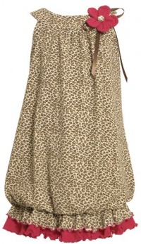 Bonnie Jean Girls 2-6X Leopard Print Knit Bubble Dress, Brown, 6 Bonnie Jean Girls 2-6X Leopard Print Knit Bubble Dress, Brown, 6