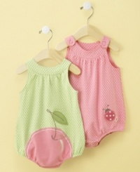 Bubble styling and fun surprise at the toosh make this First Impressions sundress hard to resist. Bubble styling and fun surprise at the toosh make this First Impressions sundress hard to resist.