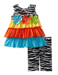 Girls Bonnie Jean Zebra Color Block Sun Dress Legging 2T (M62107) Girls Bonnie Jean Zebra Color Block Sun Dress Legging 2T (M62107)