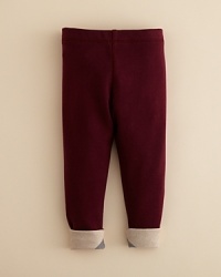 A touch of classic Burberry check embellishes the cuff of this comfy ribbed legging. A touch of classic Burberry check embellishes the cuff of this comfy ribbed legging.