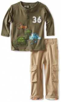 Nannette Baby-boys Infant Dino 2 Piece Pant Set, Green, 12 Months Nannette Baby-boys Infant Dino 2 Piece Pant Set, Green, 12 Months