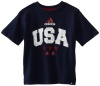 adidas Boys 2-7 Team USA Short Sleeve Tee, Navy, 6