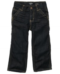 Well-constructed denim makes a difference, so pair his favorite shirts with these classic jeans from Osh Kosh. Well-constructed denim makes a difference, so pair his favorite shirts with these classic jeans from Osh Kosh.