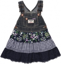 OshKosh B'Gosh 3 Tiered Denim Jumper - Blue Floral OshKosh B'Gosh 3 Tiered Denim Jumper - Blue Floral