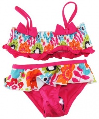 Pink Platinum Baby-Girls 12-24M 2 Pc Pink Spring Garden UV Ptotection Swimwear Pink Platinum Baby-Girls 12-24M 2 Pc Pink Spring Garden UV Ptotection Swimwear