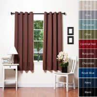 Chocolate Grommet Top Thermal Insulated Blackout Curtain 63 Length 1 Pair - GT Chocolate Grommet Top Thermal Insulated Blackout Curtain 63 Length 1 Pair - GT