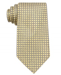 When he's ready to tie one on-all by himself-Nautica offers this neat, lattice-pattern silk necktie as the perfect introduction. When he's ready to tie one on-all by himself-Nautica offers this neat, lattice-pattern silk necktie as the perfect introduction.