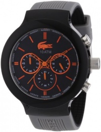Lacoste Borneo Chronograph Black Dial Grey Silicone Mens Watch 2010655 Lacoste Borneo Chronograph Black Dial Grey Silicone Mens Watch 2010655
