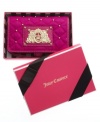 Give your favorite tech toy some fashionista flair with this glam wristlet case from Juicy Couture. Chic quilted nylon is outfitted with golden stud accents and signature detailing, while the interior discretely stashes your iPhone, cards, cash and more.