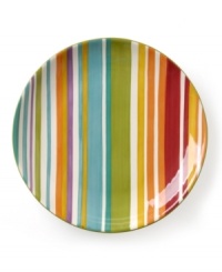Covered in festive stripes, the Striped round platter from Clay Art rejuvenates your daily routine with a double dose of color and style, all in dishwasher-safe earthenware. (Clearance) Covered in festive stripes, the Striped round platter from Clay Art rejuvenates your daily routine with a double dose of color and style, all in dishwasher-safe earthenware. (Clearance)