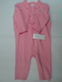 Polo Ralph Lauren Baby Girl's Layette Mesh Coverall, 9 Months, Pink Polo Ralph Lauren Baby Girl's Layette Mesh Coverall, 9 Months, Pink