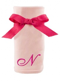 Princess Linens Embroidered Pink Initial Cotton Knit Blanket, N