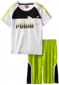 Puma - Kids Boys 2-7 Little Logo Short Set, White, 5 Puma - Kids Boys 2-7 Little Logo Short Set, White, 5