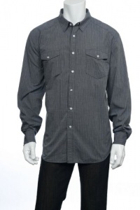 American Rag Indigo Combo(blue and black) Vertical Stripes LS Button Down Shirt American Rag Indigo Combo(blue and black) Vertical Stripes LS Button Down Shirt