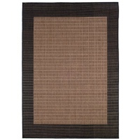 Couristan Recife Checkered Field Indoor/Outdoor Area Rug - Cocoa/Black Size - 7.6 ft. Round Couristan Recife Checkered Field Indoor/Outdoor Area Rug - Cocoa/Black Size - 7.6 ft. Round