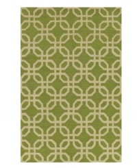Lime links. This modern indoor/outdoor area rug from Dalyn is crafted from hand-hooked polypropylene for superb durability and easy cleaning. Lime links. This modern indoor/outdoor area rug from Dalyn is crafted from hand-hooked polypropylene for superb durability and easy cleaning.