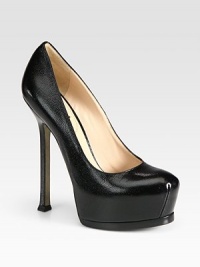 Sky-high heels in pebbled leather have a hidden platform for an easy stride. Shaped stiletto heel, about 5½ (140mm) Platform, about 1½ (40mm) Compares to a 4 heel (100mm) Round toe Leather lining Leather sole Made in ItalyOUR FIT MODEL RECOMMENDS ordering true size. Sky-high heels in pebbled leather have a hidden platform for an easy stride. Shaped stiletto heel, about 5½ (140mm) Platform, about 1½ (40mm) Compares to a 4 heel (100mm) Round toe Leather lining Leather sole Made in ItalyOUR FIT MODEL RECOMMENDS ordering true size.