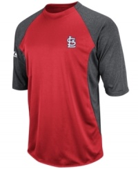 At home or on the road, show your true colors and support your favorite team with this color-blocked MLB St. Louis Cardinals shirt from Majestic. At home or on the road, show your true colors and support your favorite team with this color-blocked MLB St. Louis Cardinals shirt from Majestic.