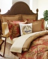 Your great escape is just a comforter set away! Give your room a make-under with the relaxed, beachy style of Tommy Bahama's Orange Cay comforter set. Bold hues and stylish, wicker-inspired graphics give the set a contemporary feel, while a palm tree motif lends unmistakable island chic.