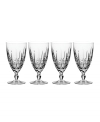 As durable as they are stunning, Sparkle iced beverage glasses shine bright in dishwasher-safe crystal with a shooting star cut. Faceted stems add extra refinement to a dazzling set from Marquis by Waterford. As durable as they are stunning, Sparkle iced beverage glasses shine bright in dishwasher-safe crystal with a shooting star cut. Faceted stems add extra refinement to a dazzling set from Marquis by Waterford.