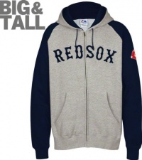 Boston Red Sox Big & Tall Navy Raglan Full Zip Hoodie Boston Red Sox Big & Tall Navy Raglan Full Zip Hoodie