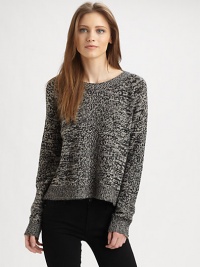 Casual-cool, wool-rich sweater with a pleated back and touch of soft cashmere. CrewneckLong sleevesRibbed cuffs and hemPleated back70% wool/30% cashmereDry cleanImportedModel shown is 5'9 (176cm) wearing US size Small. Casual-cool, wool-rich sweater with a pleated back and touch of soft cashmere. CrewneckLong sleevesRibbed cuffs and hemPleated back70% wool/30% cashmereDry cleanImportedModel shown is 5'9 (176cm) wearing US size Small.