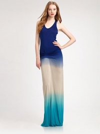 Defined by a shirred drop waist, this long modal scoopneck has a trendy racerback and ultra-feminine ombré print. ScoopneckShirred drop waistRacerbackAbout 60 from shoulder to hemModalHand washImportedModel shown is 5'9½ (176cm) wearing US size Small. Defined by a shirred drop waist, this long modal scoopneck has a trendy racerback and ultra-feminine ombré print. ScoopneckShirred drop waistRacerbackAbout 60 from shoulder to hemModalHand washImportedModel shown is 5'9½ (176cm) wearing US size Small.