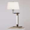 Sleek in style and design. Swing arm table lamp with silver plate finish. Full range dimmer switch.
