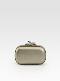 Luxe metallic leather shines in this sleek frame-top bag, adorned with a signature branch clasp.Chain shoulder strap, 20½ dropTop clasp closureOne inside open pocketFully lined5¼W X 3½H X 1½DImported Luxe metallic leather shines in this sleek frame-top bag, adorned with a signature branch clasp.Chain shoulder strap, 20½ dropTop clasp closureOne inside open pocketFully lined5¼W X 3½H X 1½DImported