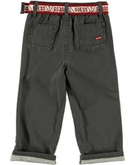 GUESS Kids Boys Toddler Belted Pant with Stitch Detail, DARK GREY (24M) GUESS Kids Boys Toddler Belted Pant with Stitch Detail, DARK GREY (24M)