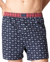 What a fine kettle of fish this is: Woven boxer shorts from Tommy Hilfiger in all-over fish novelty print. What a fine kettle of fish this is: Woven boxer shorts from Tommy Hilfiger in all-over fish novelty print.