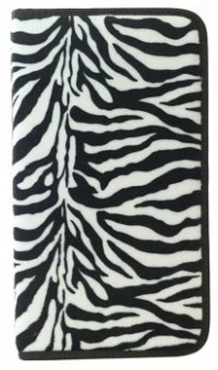 CD/DVD Wallet - Faux Zebra Fur Case Holds 48 CD/DVD Wallet - Faux Zebra Fur Case Holds 48