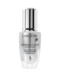 The new eye contour makeover.Inspired by gene science, Lancôme introduces Génifique Eye Light-Pearl™. Lancôme's first eye-illuminating serum engineered with a unique Light-Pearl™, a massaging applicator designed to work with precision around the eye contour area. The combination of the Light-Pearl™, hydrating serum and 360° eye massage technique instantly refreshes and re-energizes to reveal a visibly younger eye contour: minimized eye bags, smoother and more luminous. After four weeks of use, results show 78% of women thought the eye contour was visibly improved.**Self evaluations: 49 women, 45-55 years old, 4 weeks. The new eye contour makeover.Inspired by gene science, Lancôme introduces Génifique Eye Light-Pearl™. Lancôme's first eye-illuminating serum engineered with a unique Light-Pearl™, a massaging applicator designed to work with precision around the eye contour area. The combination of the Light-Pearl™, hydrating serum and 360° eye massage technique instantly refreshes and re-energizes to reveal a visibly younger eye contour: minimized eye bags, smoother and more luminous. After four weeks of use, results show 78% of women thought the eye contour was visibly improved.**Self evaluations: 49 women, 45-55 years old, 4 weeks.