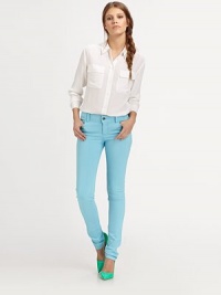 Your favorite hue of ultra-skinny stretch denim, cropped above the ankle for a retro fit.THE FITSlim fitStraight legRise, about 7Inseam, about 33THE DETAILSZip flyFive-pocket style86% cotton/11% polyester/3% spandexMachine washMade in USAModel shown is 5'10 (177cm) wearing US size 2. Your favorite hue of ultra-skinny stretch denim, cropped above the ankle for a retro fit.THE FITSlim fitStraight legRise, about 7Inseam, about 33THE DETAILSZip flyFive-pocket style86% cotton/11% polyester/3% spandexMachine washMade in USAModel shown is 5'10 (177cm) wearing US size 2.