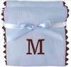 Princess Linens Bon Bon Burp Pad Baby Blue with Brown Trim-M