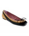 Contrasting fabrics on Kensie's Daphne ballet flats give this feminine style a trendy twist.