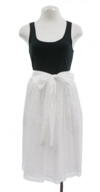 DKNY Black White Cotton Eyelet Skirt Tank Dress Medium DKNY Black White Cotton Eyelet Skirt Tank Dress Medium