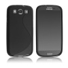 S-Shape Flexible TPU Gel Case for the Samsung Galaxy S3 S III - Black