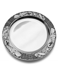 Dive right in. This tray from the Seashore collection of serveware and serving dishes is artfully embellished with underwater creatures and, in Wilton Armetale's innovative metal, so durable you can use it not only to serve, but cook and reheat, every meal as well. Dive right in. This tray from the Seashore collection of serveware and serving dishes is artfully embellished with underwater creatures and, in Wilton Armetale's innovative metal, so durable you can use it not only to serve, but cook and reheat, every meal as well.