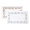 A classic trellis border frames this plush, super soft cotton bath rug.