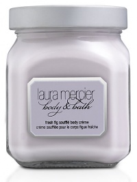 Just as milk nourishes your body, the active ingredients in Laura Mercier's Soufflé Body Créme instantly nourish your skin. This silky smooth créme, with its lightly whipped feel and delicious Fresh Fig scent, enriches the skin with much-deserved Vitamin A, C and E derivatives. Grape Seed, Macadamia Nut and Rice Brand.Oil condition the skin while Fig Extract and Honey offer soothing benefits. Sweet Almond and Rice Proteins, along with Pro-Vitamin B-5 provide moisture balance and protection.