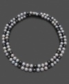 A sultry necklace for everyday, or to add extra glam to your finest attire. With hematite (8- 9mm) and gray cultured freshwater pearls (8-9 mm). Approximate length: 36 inches.