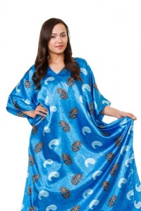 Up2date Fashion Satin Caftan, Mesmorizing Sea Blue Print, Style#Caf-10 Up2date Fashion Satin Caftan, Mesmorizing Sea Blue Print, Style#Caf-10