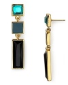 Clean strokes meet rich color on this pair of kate spade new york drop earrings, boldly crafted of faceted stones with gold plated metal as the gleaming compliment.