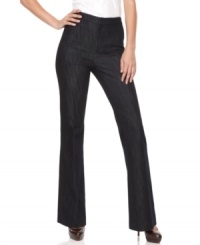 Clean lines and a modern silhouette distinguish Ellen Tracy's refined trouser-style denim, a polished alternative to jeans. Clean lines and a modern silhouette distinguish Ellen Tracy's refined trouser-style denim, a polished alternative to jeans.