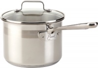 Emeril by All-Clad E8849964 Chef's Stainless Steel Saucepan Dishwasher Safe 3-Quart Sauce Pan with Lid Cookware, Silver
