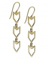 Let your style take shape with these chic, cut-out earrings. Studio Silver's Chevron drop earrings shine in 18k gold over sterling silver. Approximate drop: 2-3/4 inches.